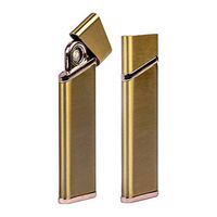 BX USB Lighter Flameless Ignition, Electric, Windproof, Rechargeable, Slim, Extremely Light Weight, Portable Compact Design, Free Charging Cable Set (Gold)