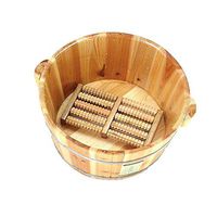 Foot Tub，Natural Wood Foot Tub for Soaking Feet，Foot Spa Wooden Tub， Foot Basin Wooden Bucket，Solid Wood Foot Soaking Barrel Bucket，with lid