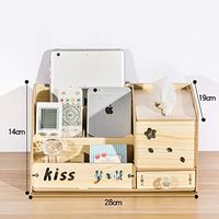 T-ZJHC Tissue Box Remote Control Storage Box Living Room Creative Coffee Table European Wood Multi-Function Tray Home, Large Oak