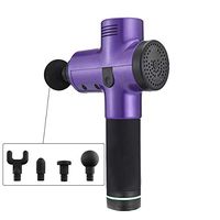Portable Massage Device Helps Relieve Muscle Soreness and Stiffness, Massage Gun Deep Tissue Percussion, Handheld Button Quiet Electric Body Massager with 4 Massage Heads（Purple）