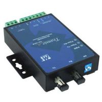 MOXA TCF-142-S-ST-T RS-232/422/485 to Single-Mode Optical Fiber Media Converter with Fiber Ring Support and ST Connector, -40 to 75°C Operating Temp.