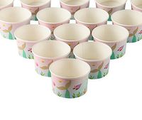 Ice Cream Sundae Cups - 50-Piece Disposable Paper Dessert Ice Cream Yogurt Bowls Party Supplies, Mermaid, 8-Ounce