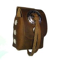 Retro Brown Leather Lighter Case With Concho Accent