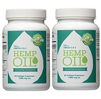 Manitoba Harvest Hemp Foods Hemp Oil Soft Gels, 1000 mg, 60 Count (2 Bottle)