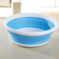 RPMDM Creative Folding Padded Basin Travel Outdoor Large Baby Basin Silicone Portable Plastic Basin Plastic washbasin (Color : Blue, Size : Large)