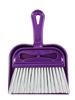 UNIWARE Mini Hand Brush & Dustpan Set with Extra-Long Bristles, 3 Colors (Purple)
