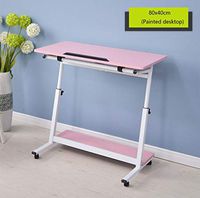 Adjustable Overbed Bedside Table with Wheels Hospital and Home Use, Moveable Rolling Medical Tilt Table, Studying Reading Coffee Couch Table (Color : C, Size : 60x40cm)