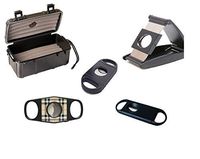 F.e.s.s F15 Gift Set - FESS 15ct Cigar Travel Case, FESS Premium Travel Humidor Lighter Cutter Cigar Gift Set