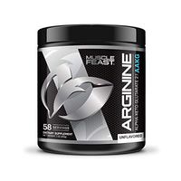MUSCLE FEAST AAKG Arginine Alpha-Ketoglutarate 2:1 Ratio, 3400 mg Per Serving, Non-GMO, Gluten Free, Vegan, Gain Muscle Lean Muscle, Improve Athletic Performance, 58 Servings (200 Gram Container)