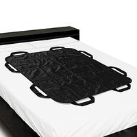 ZHEEYI Positioning Bed Pad with Handles, Patient Sheet for Lifting, Transfers, Turning, and Repositioning in Beds – Reusable, Washable, Black (48” x 40”)