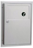 Bobrick 354 ClassicSeries 304 Stainless Steel Partition-Mounted Sanitary Napkin Disposal, Satin Finish, 1.2 Gallon Capacity, 12-3/4" Width x 17-3/16" Height
