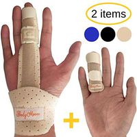 BodyMoves Finger Splint Plus Finger Extension Splint for Trigger Finger Mallet Finger Broken Finger Post Operative Finger Brace stabilizer Tenosynovitis (Desert Sand)