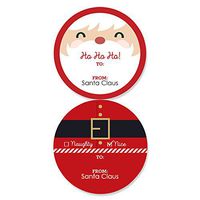 Big Dot of Happiness Jolly Santa Claus - Large Sticker Christmas Gift Tags - from Santa Stickers Gift Stickers - Set of 8