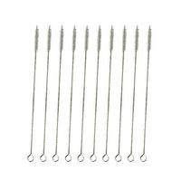 Weite Drinking Straw Brush Set, 10 Pieces 6.7inch Length 0.32 inch Diameter Soft Cleaner Brush for Stainless Steel Tumbler Smoothie Straws (Silver)