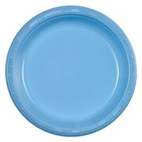 Party Dimensions 81193 10 Count Plastic Plate, 9-Inch, Light Blue