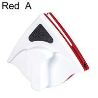 Ammzzoo111 Window Cleaning Squeegee Tool, Double Sided Magnetic Window Glass Cleaner Wiper Surface Brush Cleaning Tool Red A