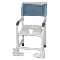 MJM International 118-3TW-SSDE-IF Standard Shower Chair with Soft Seat and Individual Footrest, Royal Blue/Forest Green/Mauve