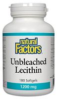 Natural Factors - Unbleached Lecithin 1200mg, Supports Emulsification of Dietary Fats, 180 Soft Gels