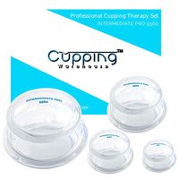 Cupping Warehouse Supreme 4 Intermediate PRO 5560 (4 Sizes) Soft Cupping Therapy Sets Professional Experienced and Self Care: Clear Chinese Silicone Massage Cups for Pain, Joints Fascia Cellulite