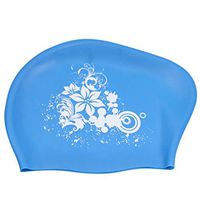 Meidexian888 Women's Swimming Cap,Swimming Cap Waterproof Silicone Swim Pool Hat for Adult Long Hair Women (Sky Blue)