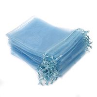 KUPOO Pack of 50PCS 8x12 Inch Organza Drawstring Gift Bag Pouch Wrap for Party/Game/Wedding (Sky Blue)