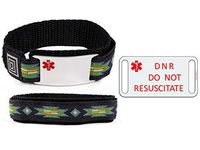 DO NOT RESUSCITATE and DNR Medical ID Alert Bracelet with SAFARY Wrist Band.