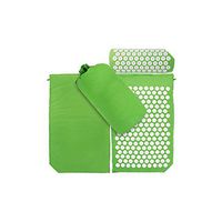 Mat Yoga Lotus Spike Acupressure Mat Pillow Set Back Body Massager Acupuncture Cushion Mat Relieve Stress Tension Pain W/Carry Bag,Green