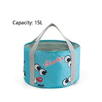 Folding basin- Travel Essential Folding Basin Large Capacity Outdoor Washbasin Household Foot Bath Bucket (Color : Light blue, Size : H19XW37cm)