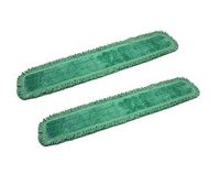 Real Clean 48 Inch Green Fringe Microfiber Dust Mop Pads (Pack of 2)