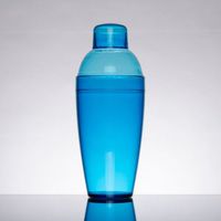 Fineline BLUE 14 oz Plastic Cocktail / Bar Shaker, 1 EACH w/ FDL Party Picks