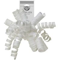 JAM PAPER Grosgrain Curly Gift Bows - White - 120/Pack