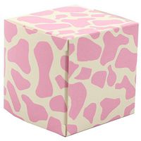 JAM PAPER Glossy Gift Boxes - 2 x 2 x 2 - Pink Giraffe Glossy - 10/Pack
