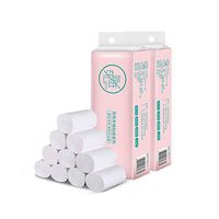 4 Ply 12/14 Rolls Paper Toilet Paper Bulk Rolls Bath Tissue Paper Household Bathroom Soft Paper Towels Kitchen Paper (12 Rolls) Beige