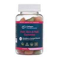 Hair, Skin & Nail Gummies | Vegetarian Gummies | Biotin Vitamin D3 Folic Acid | Strawberry Coconut