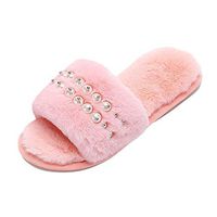 Veodhekai Women Slippers Flats Shoes Slippers Soft Shoes Flip Flop Pearl House Outdoor Sandals Home Comfortable Pink