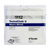 TechniCloth II Cleanroom 55% Cellulose and 45% Polyester Wipes with ULP, 12 x 12", 150 per Package