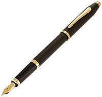 Cross Century II, Black, Fountain Pen, with 23 Karat Gold Plated Appointments and 23 Karat Gold Plated Nib Medium (2509-MF)