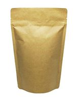 BAP 50 Pack 12 oz Kraft Stand Up Pouch with Valve for Coffee