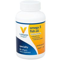 The Vitamin Shoppe Omega 3 Fish Oil 1100mg, EPA 600mg DHA 240mg, Purity Assured, Molecularly Distilled to Support Cardiovascular, Joint and Brain Health (60 Softgels)