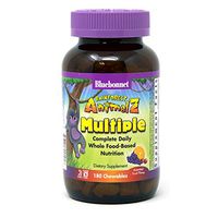 Bluebonnet Nutrition Rainforest Animalz Whole Food Based Multiple Chewable Tablet, Kids Multivitamin & Mineral, Vitamin C, D3, Iron, Gluten Free, Milk Free, Kosher, 180 Chewable Tablets, Mixed Flavor
