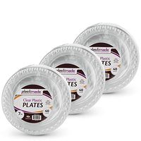 [120 Count] Plastimade 7 Inch Appetizer Plates Clear Disposable Heavy Duty Plastic, Ideal For Wedding, Catering, Parties, Buffets, Events, Or Everyday Use, 3 Packs