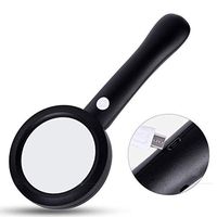 Rechargeable 6X Magnifier HD Glass Lens with 9PCS LED Old Man Lighting Reading Book Magnifying Glass