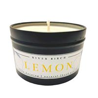 Lemon Scented Candle | Strong Scented Candles for Men & Women | All-Natural Non-Toxic Soy Candles, Scented Candles | Tin Travel Candle | Relaxing Aromatherapy Matte Black 8 oz