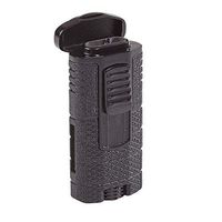 Xikar Tactical Triple Jet Flame Lighter, Engineered for Performance, Removable Pocket Clip, Angled Jet Flames, Ergonomic Metal Body, Black