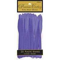Premium Heavy Weight Plastic Knives | New Purple | Pack of 20| Party Supply