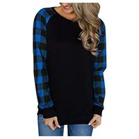 FengGa Women's Fashion Elegant O-Neck Long Sleeve Sweatshirt Pullover Tops Blouse Shirt Casual Bluses Blue