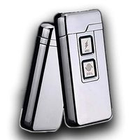 2 in 1 Rechargeable USB Windproof Lighter Novelty Gift (Silver)