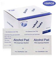 Disposable Alcohol Prep Pads, 75% Alcohol Disinfectant Cotton Slices, Sterile Gauze Pads Wrapped Swap Pad Wet Wipe Portable Skin-Prep Protection Wipes Cloth for Skin, Glasses, Phone（100 Pcs ）