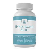 Natural Source Hyaluronic Acid, 100 Daily Capsule Supply, No Magnesium or Rice Filler, Made in The USA, Lab Tested, Non-GMO, Gluten-Free, 325mg Undiluted Hyaluronic Acid with No Additives*