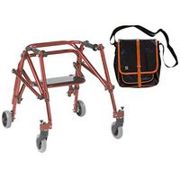 Drive Nimbo 2G Lightweight Posterior Walker with Seat, Small, Castle Red & Free Black Medical Utility Bag with Trim! - #KA2200S-2GCR